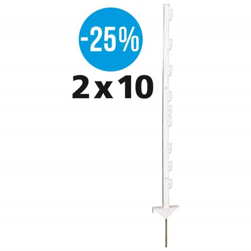 Kunststofpaal wit 100 cm 20 stuks