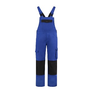 Tuinbroek katoen / polyester korenblauw / zwart