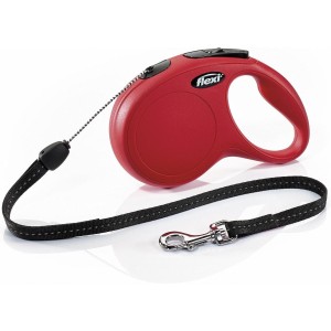Hondenriem Flexi new classic koord rood 8 meter