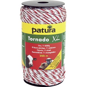 Tornado XL kunststofdraad wit rood 200 meter