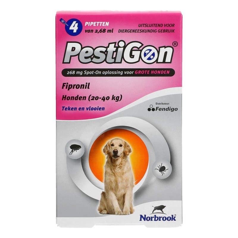 gevaarlijk onaangenaam Sympathiek Pestigon hond 20-40kg 4 pipetten Norbrook Huisdierbenodigdheden  vlooienmiddel