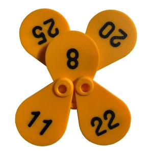Nekplaatje bedrukt geel serie 25 stuks