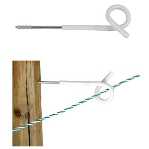 Afstandisolator 25cm krulstaart wit 5 stuks