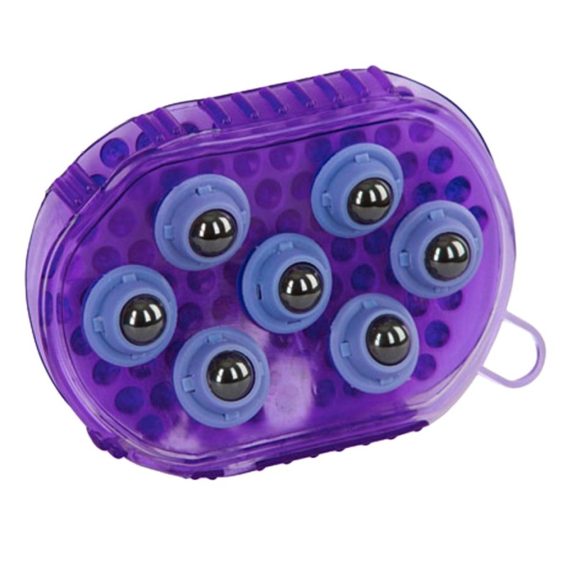 Luxe massageborstel paard paars met magneet