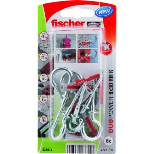 Fischer Plug Duopower 6x30mm met ronde haak 6 stuks