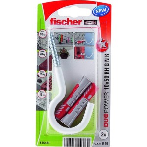 Fischer Plug Duopower 10x50mm met nylon grote haak 2 stuks