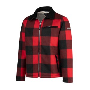 Fleecevest houthakker London geblokt rood