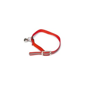 BZ Kattenhalsband reflecterend nylon rood 24,5-29,5X1cm