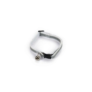 BZ Kattenhalsband reflecterend nylon grijs 24-29X1cm