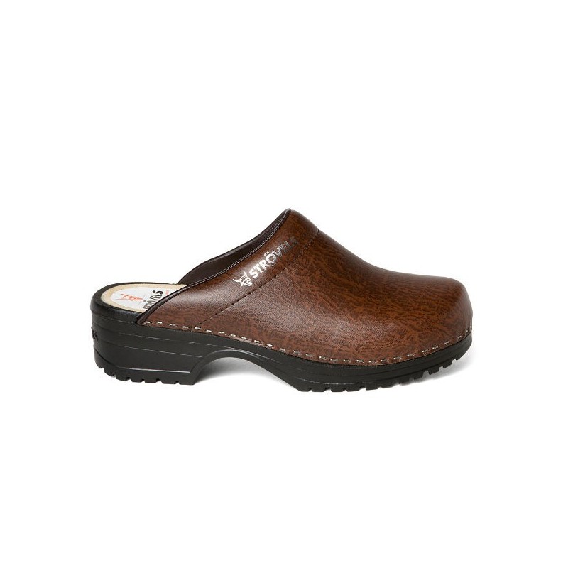 Schoenklomp Strövels 303 open bruin PU (O)