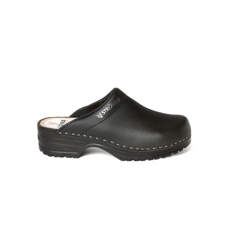 Schoenklomp Strövels 303 PU open zwart (O)