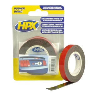 Dubbelzijdig acryl tape HSA Powerbond antraciet 12mm x 2m