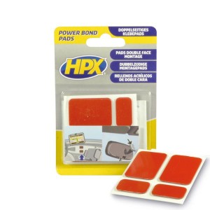 Dubbelzijdig acryl tape HSA Powerbond pads antraciet (4 st)