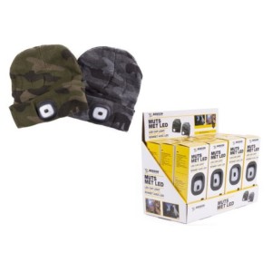 Camouflage commandomuts gebreid met ledlamp Benson