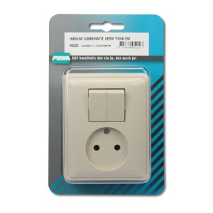 Inbouw combinatie serie schakelaar crème