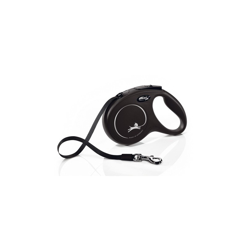 Flexi hondenriem new classic band M zwart 5m
