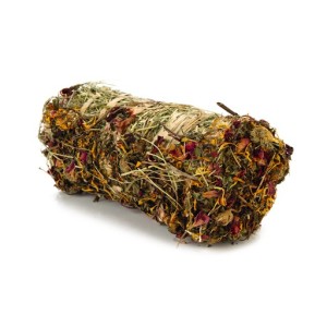 BZ knaagdiersnack hooibaal met bloemen 16x8 cm