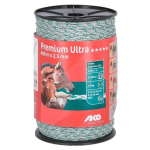 Premium Ultra schrikdraad wit/groen 2.5mm 400m