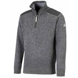 Storvik Fijn gebreide Pullover Liam gevoerd zwart melange