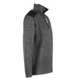 Storvik Fijn gebreide Pullover Liam gevoerd zwart melange