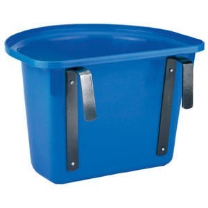Voerbak met ophanghaken halfrond blauw 12L