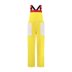Tuinbroek 3-kleur geel/wit/rood