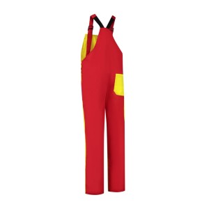 Tuinbroek 2-kleur kind geel/rood