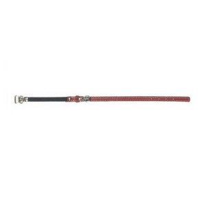 Kattenhalsband met bel leer rood 23,5-28 cm