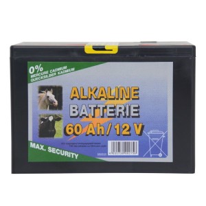 Alkaline droge schrikdraadbatterij 12 V, 60 Ah