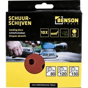 Set Schuurschijven rond 125mm 10 delig