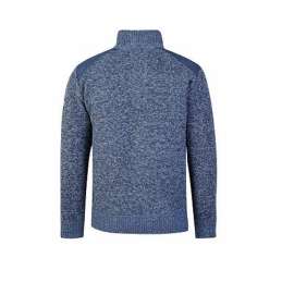 Storvik gebreide pullover Liam gevoerd donkerblauw