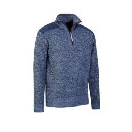 Storvik gebreide pullover Liam gevoerd donkerblauw