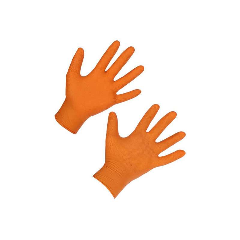 Nitril handschoenen X-Grip oranje 50 stuks