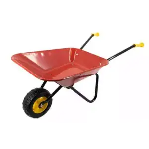 Kinderkruiwagen met metalen bak rood