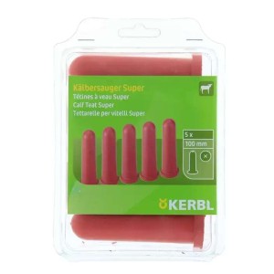 Kalverspeen rood x-gat 10cm 5st