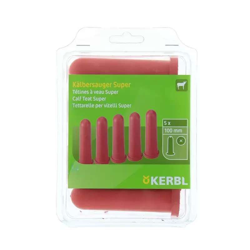 Kalverspeen rood x-gat 10cm 5st