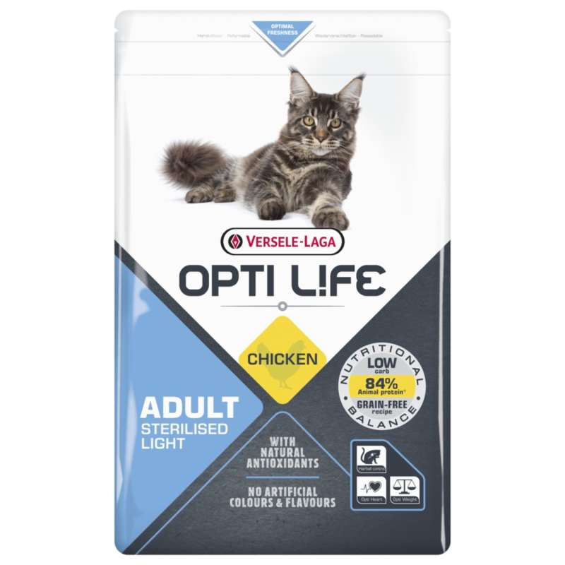 Kattenbrokken Opti Life Cat Sterilised/Light kip 1 kg