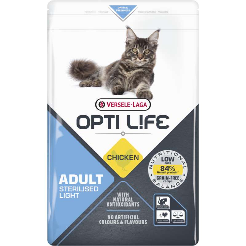Kattenbrokken Opti Life Cat Sterilised/Light kip 2,5 kg