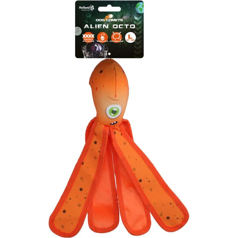 Hondenspeeltje Dog Comets alien octopus L oranje