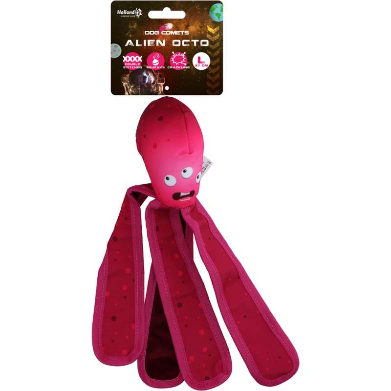 Hondenspeeltje Dog Comets alien octopus L roze
