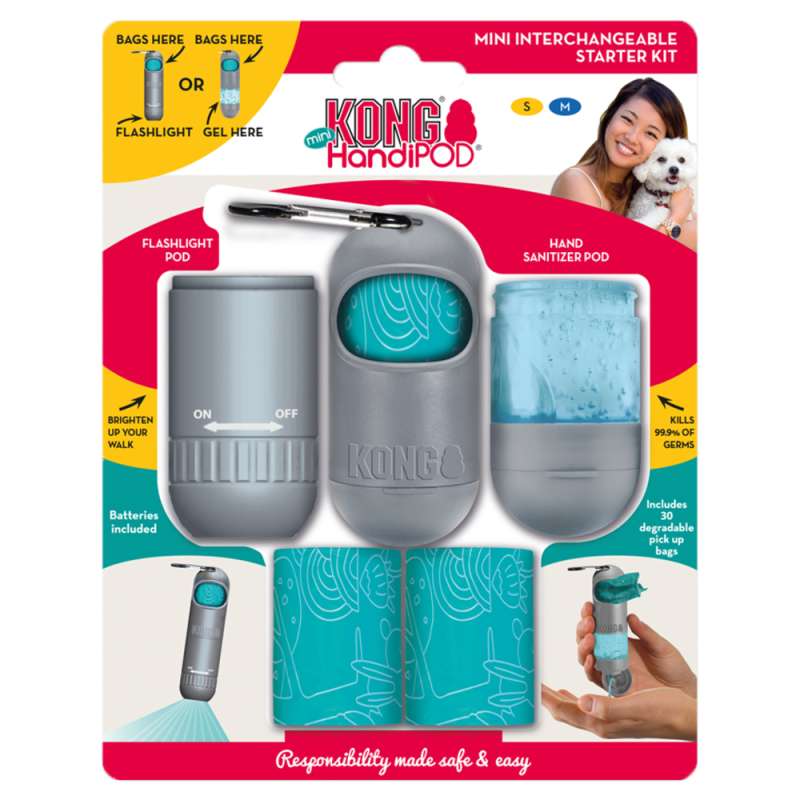 HandiPOD mini poepzakjeshouder met handreiniger en zaklamp