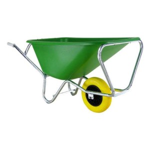Kruiwagen Fort F&S 165L Groen HDPE bak + NooitMeerLek wiel
