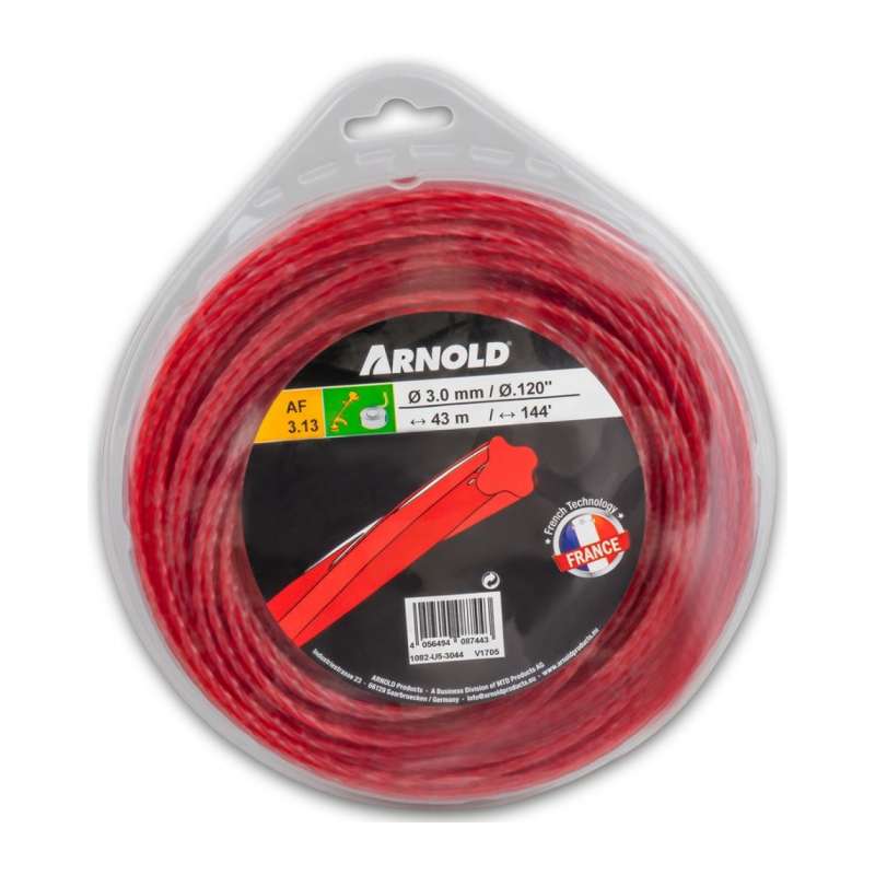 Trimmerdraad AF3.8 gedraaid rood 3mm 44 m