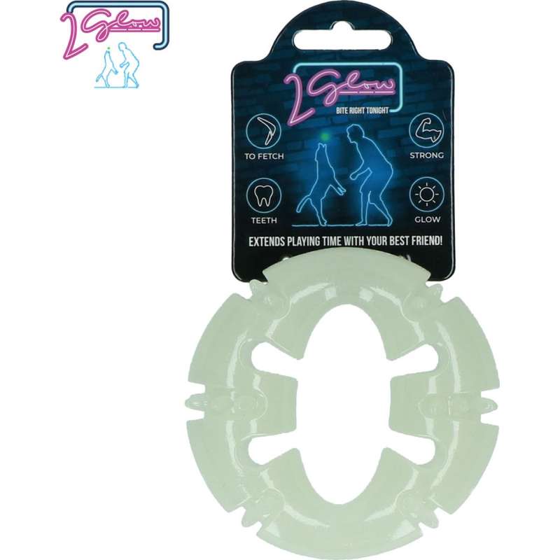 2 Glow honden kauw/speelring