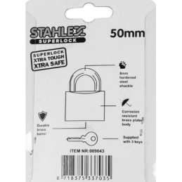 Hangslot Stahlex 50mm met 3 sleutels