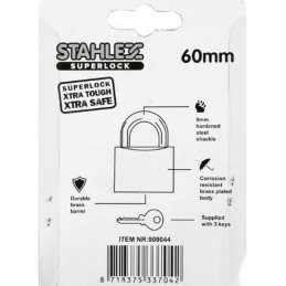 Hangslot Stahlex 60mm met 3 sleutels