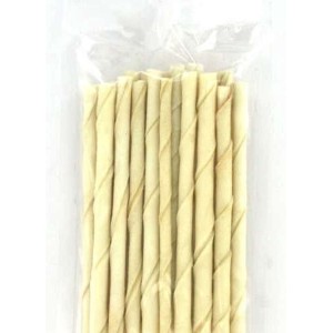 Honden kauwsnack witte gedraaide staafjes 7/8 mm 20 stuks