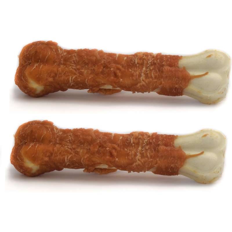 Honden kauwbot wit met kip 12,5 cm 2 stuks