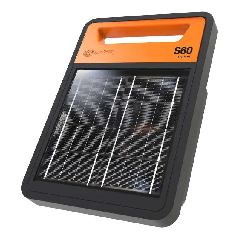 Gallagher S60li solar schrikdraadapparaat met lithium batterij