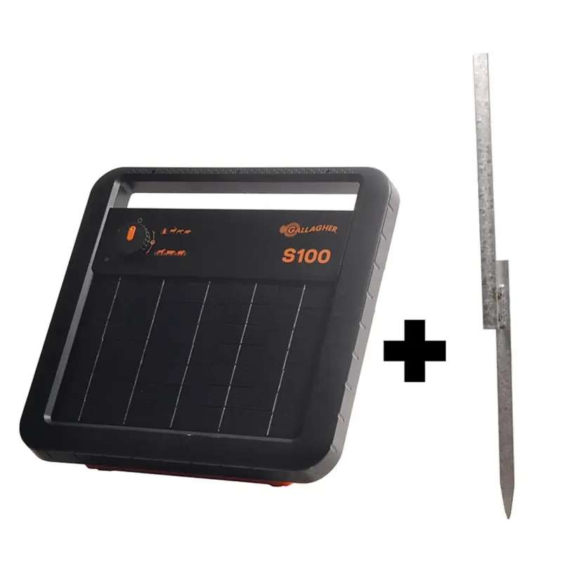 Solar schrikdraadapparaat S100 met batterij en gratis stander